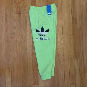 Adidas Originals Trefoil Sweatpants Pulse Lime Green Size kids/youth S NWT